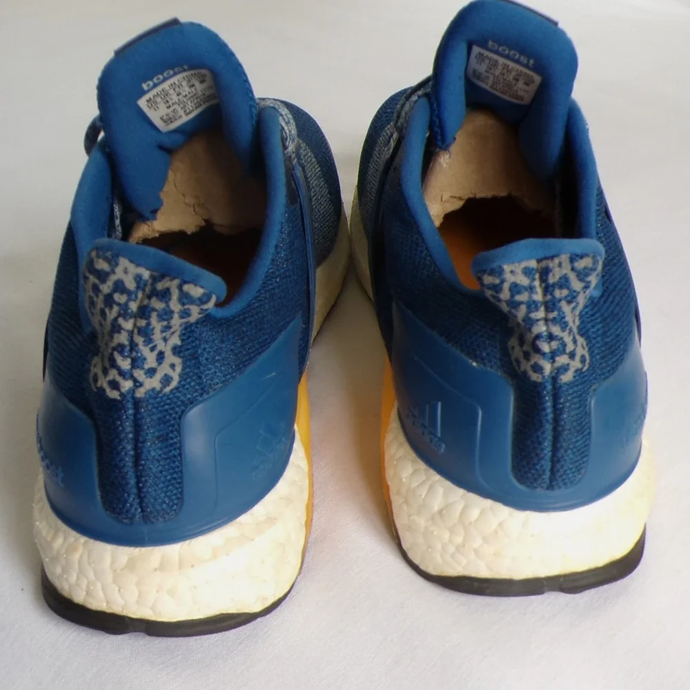 Adidas UltraBoost ST Collegiate Navy Blue Yellow Running Shoes AF6516 Mens 11